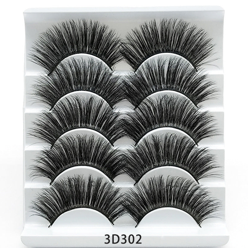 Mink False Eyelashes 3D False Eyelashes Five Pairs Of Soft Cotton Stalk Eyelashes Mink False Eyelashes 3D False Eyelashes Five Pairs Of Soft Cotton Stalk Eyelashes